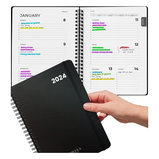 2024 Diary A5 Week to View Planner - Minimalist Design - Stay Organized