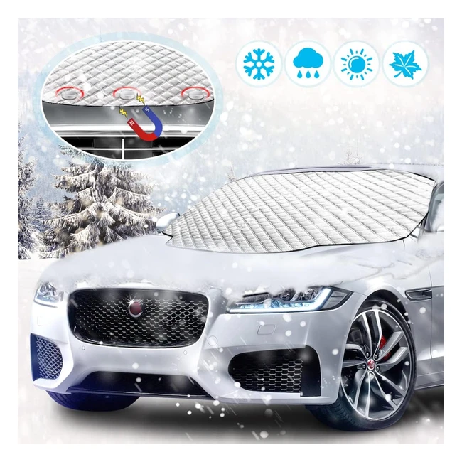 Couverture Pare-brise Voiture Magnétique - Protection Universelle Anti-givre Neige Glace UV Pluie - 183x116cm