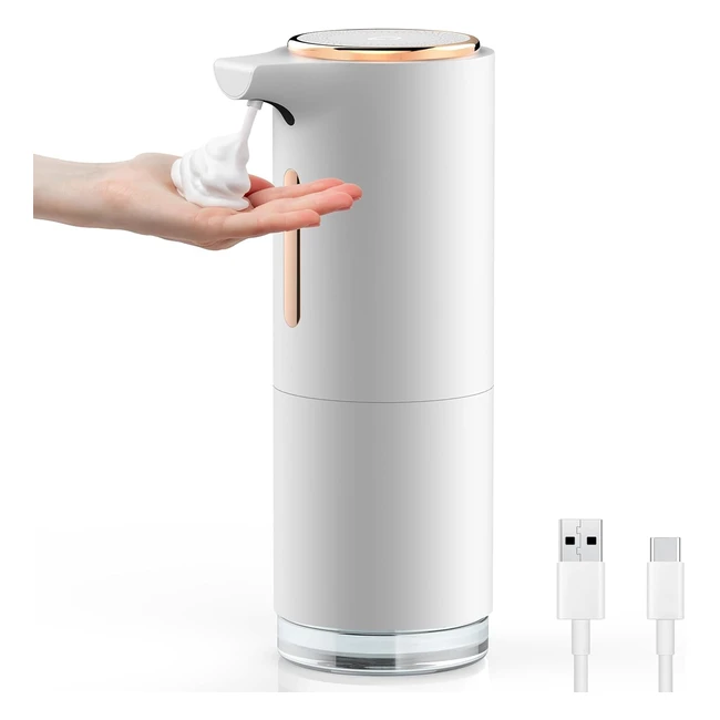 Distributeur de Savon Automatique 300ml - Batterie Rechargeable 1200mAh - Cuisine et Salle de Bain - Mousse