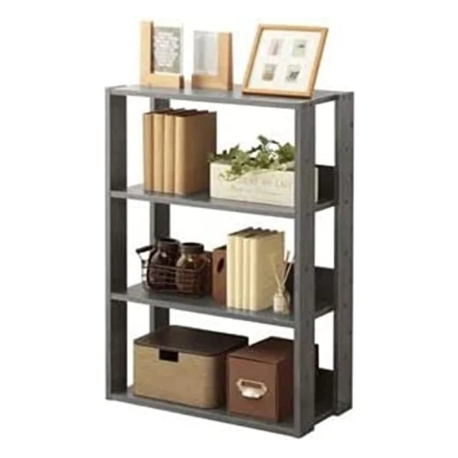 Iris Ohyama Bücherregal verstellbare Regalböden robust Industrie Waschküche Wohnzimmer Eingangsbereich Schlafzimmer Eiche Grau modern