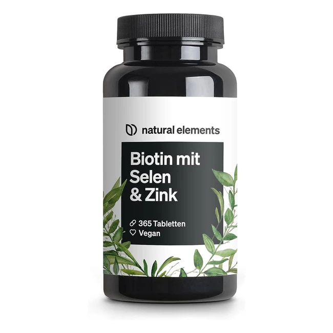 365 Biotin, Selen, Zink Vegan Tabletten - Laborgeprüft, ohne Magnesiumstearat