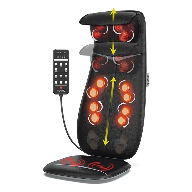 Renpho Rückenmassagegerät - Shiatsu Massageauflage mit Wärmefunktion und Vibrationsfunktion