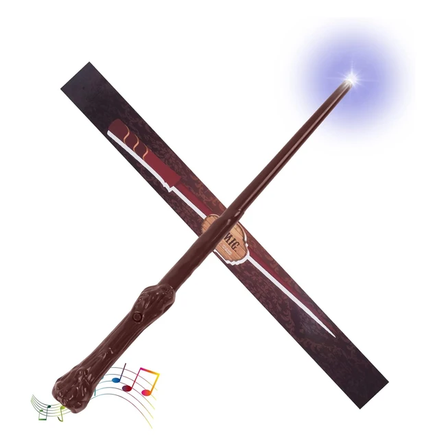 Bacchetta Magica Mago con Luce e Suono - Plastica per Bambini - Marrone