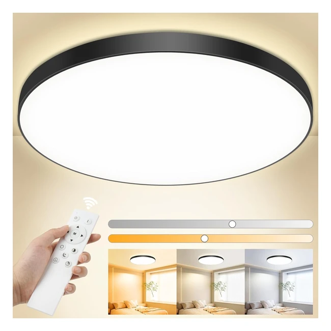 Lámpara de techo LED regulable Ouila 24W 3000K-6500K con mando a distancia - IP44 - 2000lm