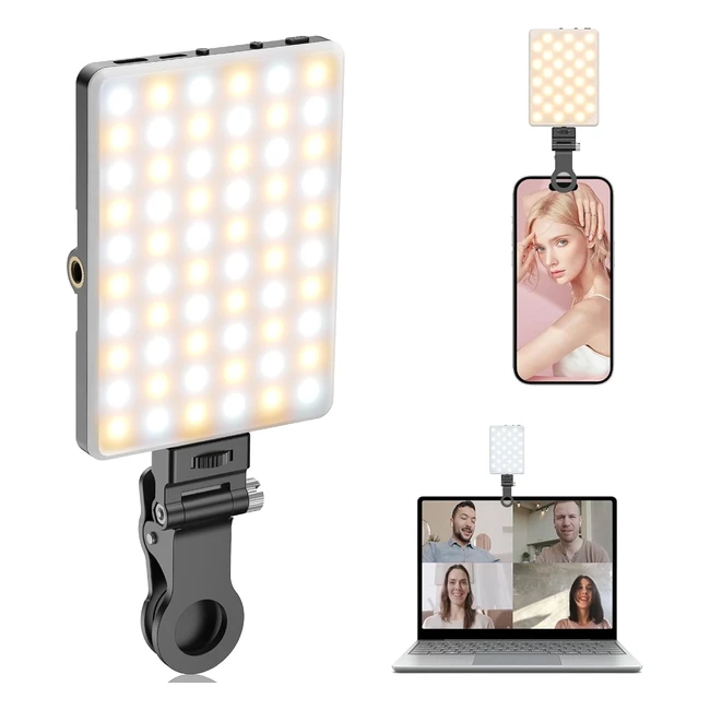Luce Selfie Portatile Ricaricabile 60 LED - TonoF Luce per Telefono - 2500-9000K