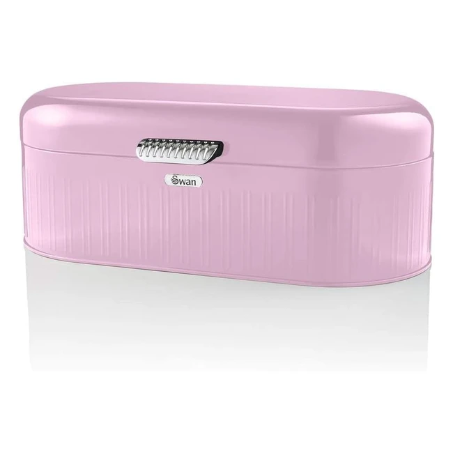 Swan SWKA1014PN Retro Bread Bin - Easy Opening Lid - 10L - Pink