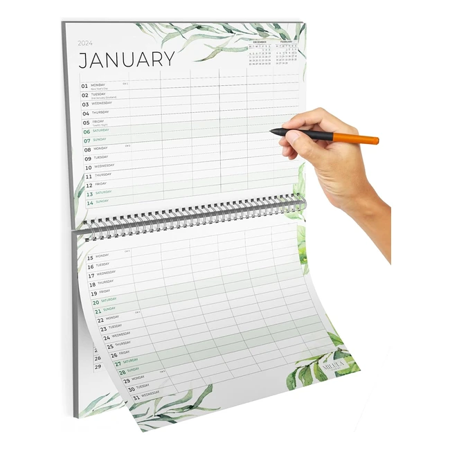 2024 Family Wall Calendar - 6 Columns - Premium Annual Planner