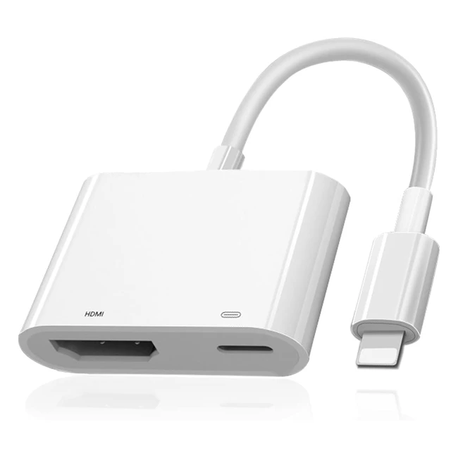 Adaptateur HDMI Lightning AV Numérique Certifié MFI HD 1080p - Compatible avec iPhone - Réf. XXRXS - Synchronisation d'écran