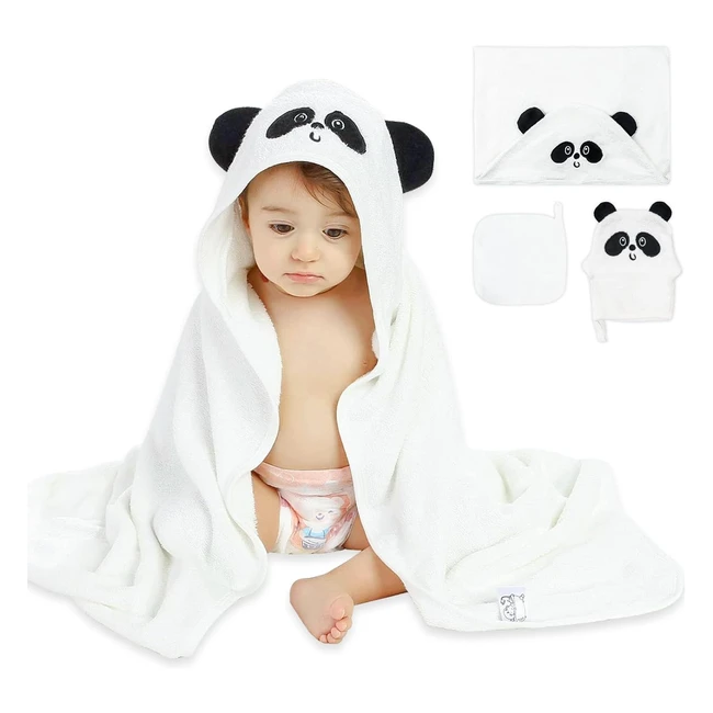 Serviette de bain à capuche Abirdon, 90x90cm, fibre de bambou bio, douce et absorbante, pour enfants de 0 à 3 ans