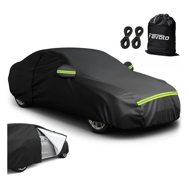 Favoto Sedan Car Cover Universal Fit 177-194 inch  Sun Protection Waterproof 