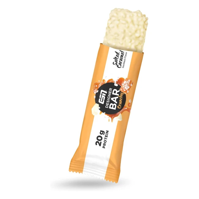 ESN Designer Bar Crunchy Box 12 Riegel 10019 - Proteinriegel mit zart schmelzender Cremefüllung und Schokoladentopping