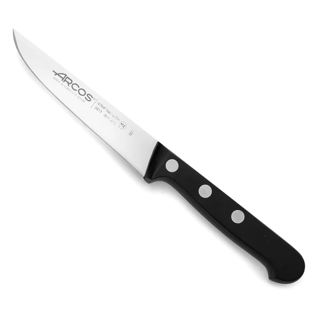 Cuchillo para Verduras Arcos Serie Universal, Acero Inoxidable Nitrum, 100mm, Mango de Polioximetileno POM, Negro