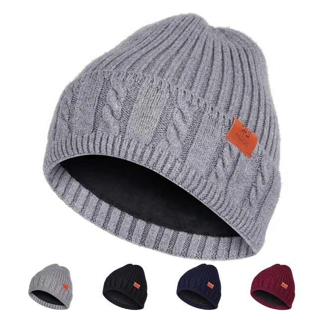 Bonnet homme hiver en tricot chaud avec doublure polaire - Doux et chaud - Livraison gratuite
