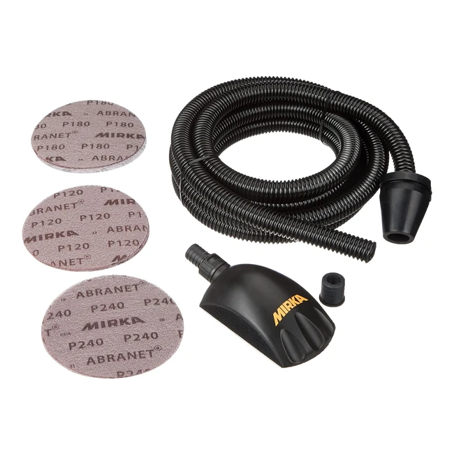 Kit Mirka Roundy Blocco Manuale con Aspirazione - 15 Dischi Abrasivi Abranet Velcro 150mm P120 P180 P240