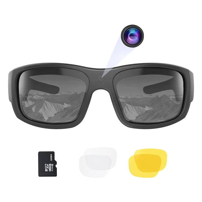 OHO Video Sunglasses 1080p Full HD Camera 15MP Polarized UV400 Interchangeabl