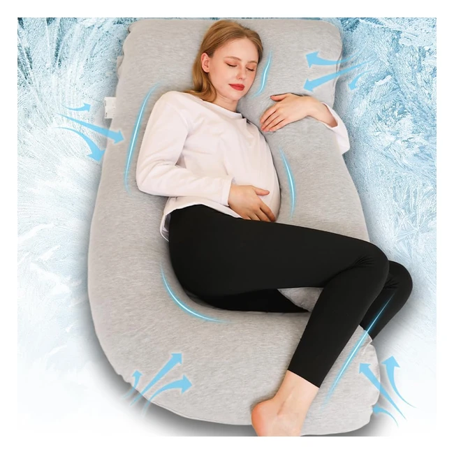 Chilling Home Pregnancy Pillow - Cooling, 60 inches, J-Shaped, Full Body Pillow for Pregnant Women