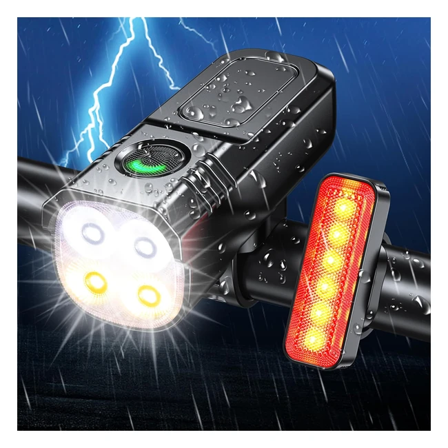 Luces Bicicleta Babacom 1300lm 86 Modos Foco LED USB Recargable