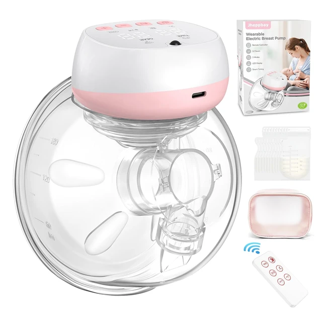 Wireless Wearable Electric Breast Pump - 12 Levels, 3 Modes, Leakproof - BPA Free