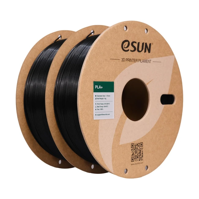 eSun PLA Filament 175mm Enhanced Toughness 3D Printer Filament PLA+ Dimensional Accuracy 003mm 1kg per Spool - Black
