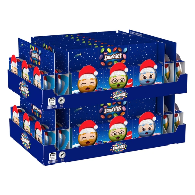 Nestlé Smarties Mini Weihnachtsmann, schokoladenüberzogene Smarties, 22er Pack, 555g