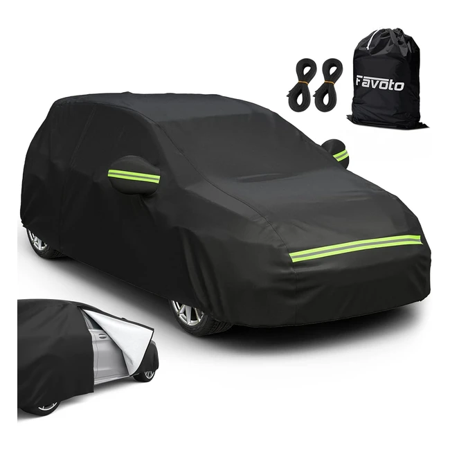 Favoto Hatchback Cover Car Cover Universal Fit 145-157 Inch - Sun Protection Wa