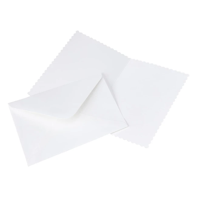 Pack de Tarjetas y Sobres Festoneados Papermania 300 gm - Blanco