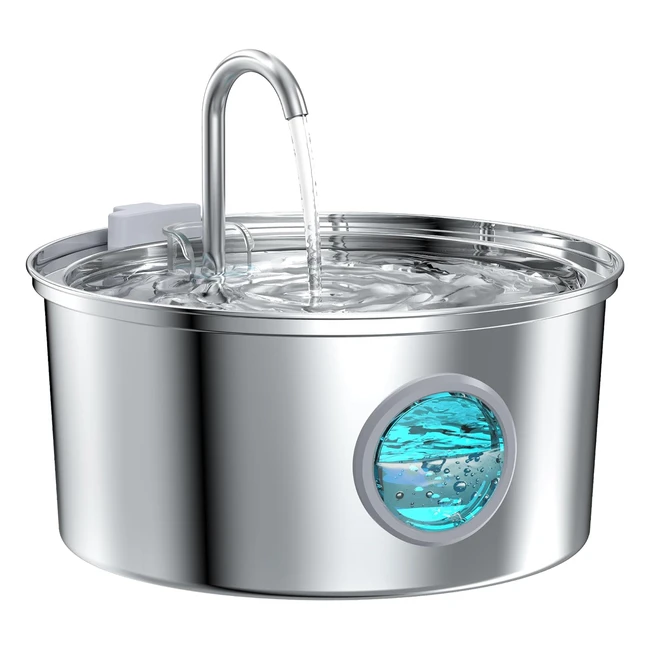 Fuente para gatos de acero inoxidable 32L - Bebedero silencioso y filtración múltiple