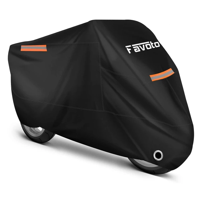 Favoto Waterproof Motorcycle Cover XXL - UV Resistant, Scratch Proof, Outdoor Protection