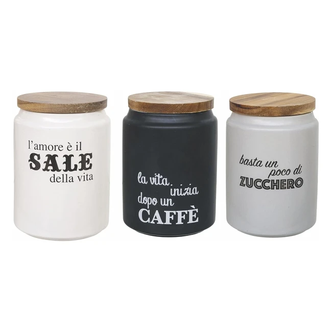 Set 3 Barattoli Gres Multicolor Villa Deste Home - Taglia Unica