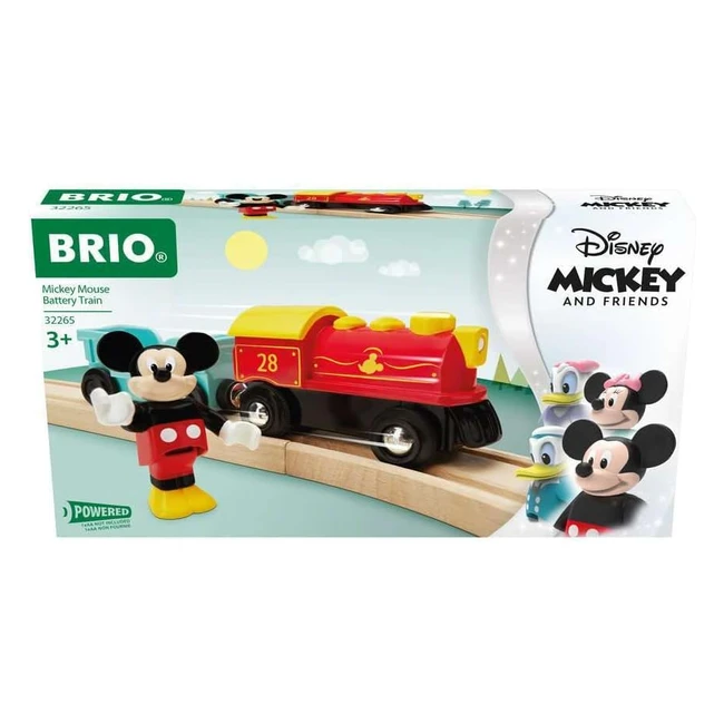 Disney Mickey Mouse Battery Train Toy - Brio World - Age 3 - Wooden Railway Add