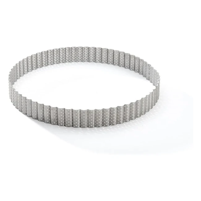 Cercle à tarte perforé cannelé De Buyer 24cm HT 3cm