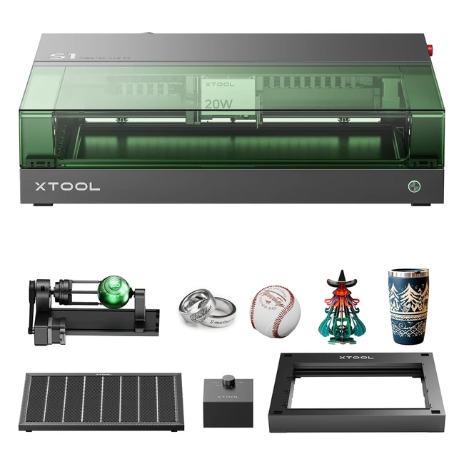 Xtool S1 20W Laser Graviermaschine Basic Kit - Sicherer Laser Cutter mit Autofokus und hoher Geschwindigkeit