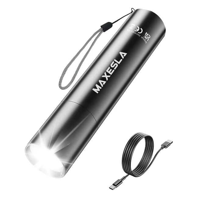 Lampe Torche LED Rechargeable 2000 Lumens - Ultra Puissante - Zoomable - Maxesla