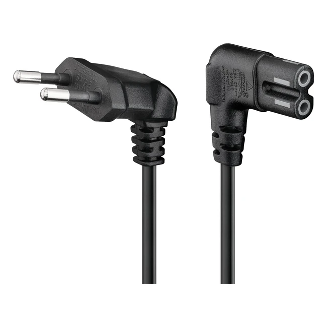 Cable Goobay CEE 716 IEC60320C7 15m Macho-Hembra Negro