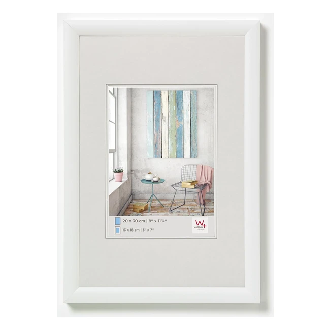 Walther Design Picture Frame - White, 20x30 cm - Trendstyle Plastic Frame KP030W