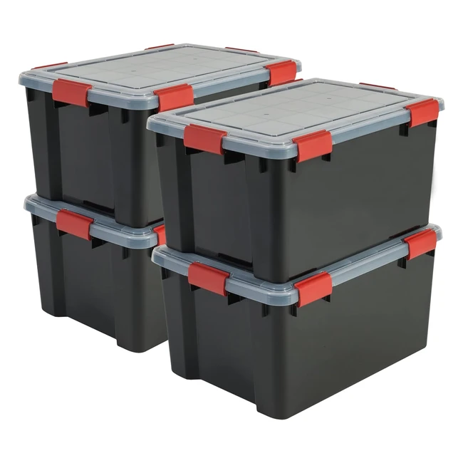 Iris Ohyama Boxen Kunststoff-Organisatoren 50 Liter stapelbarer Clip-Griff fr 