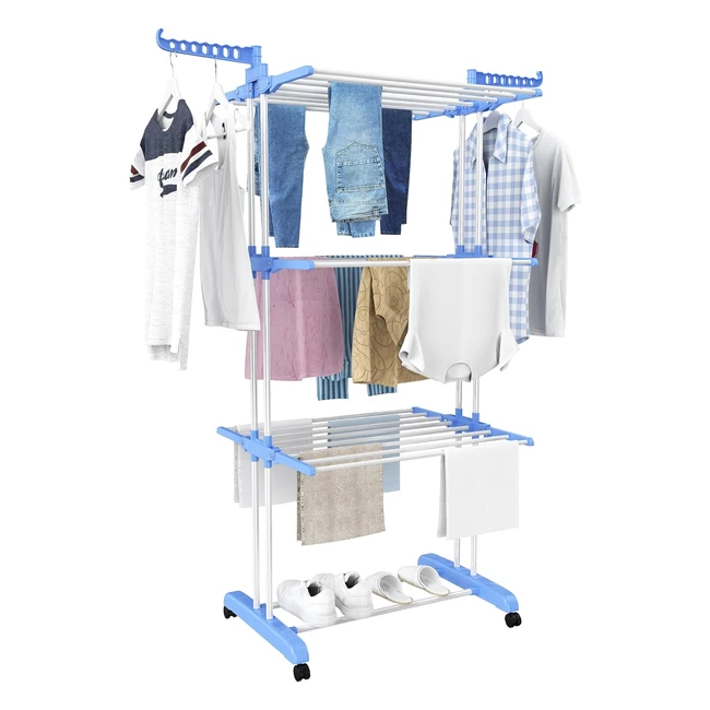 Homidec Airer Clothes Drying Rack - 4-Tier Foldable Hanger Ref 123456 - Large