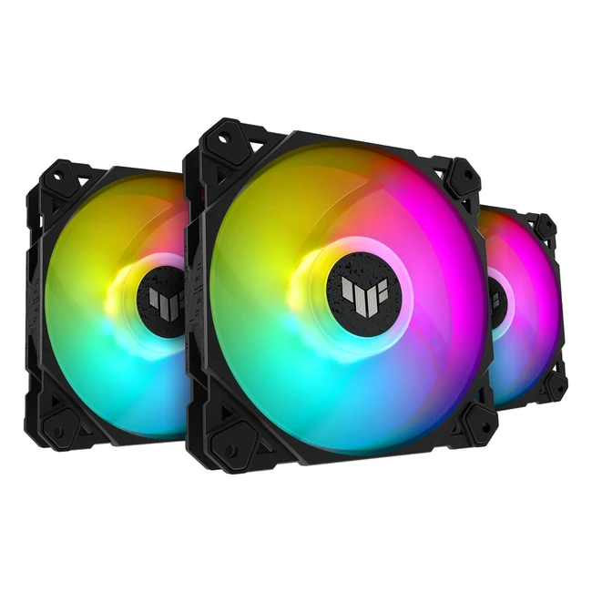 Ventilador ASUS TUF Gaming TF120 120mm ARGB 3 Pack - Rodamiento Fluidodinámico FDB - Matriz LED de Doble Capa - Control PWM - Negro