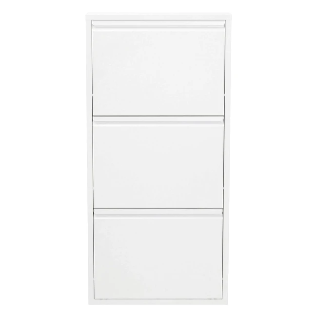 Zapatero Caruso Blanco - Organizador de Zapatos con 3 Compartimentos - Hasta 6 Pares - 103x50x14cm