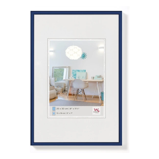 Walther Design KV130L Bilderrahmen 21 x 297 cm DIN A4 Blau - Neu stilvoll hoch