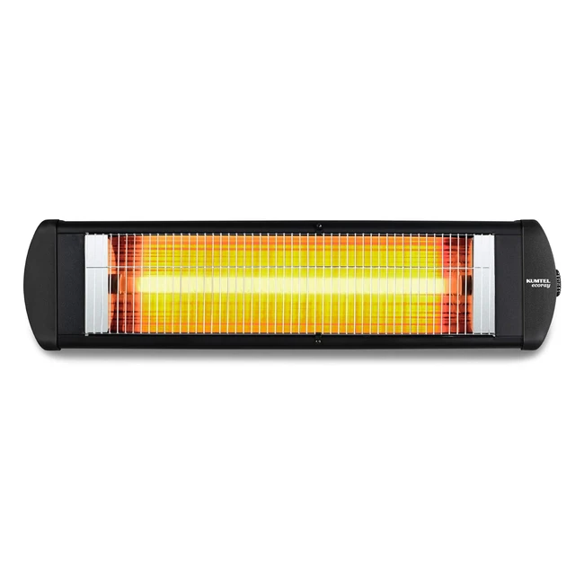 Radiateur infrarouge Kumtel 2500W - Chauffage de terrasse quartz - Chauffage mural noir