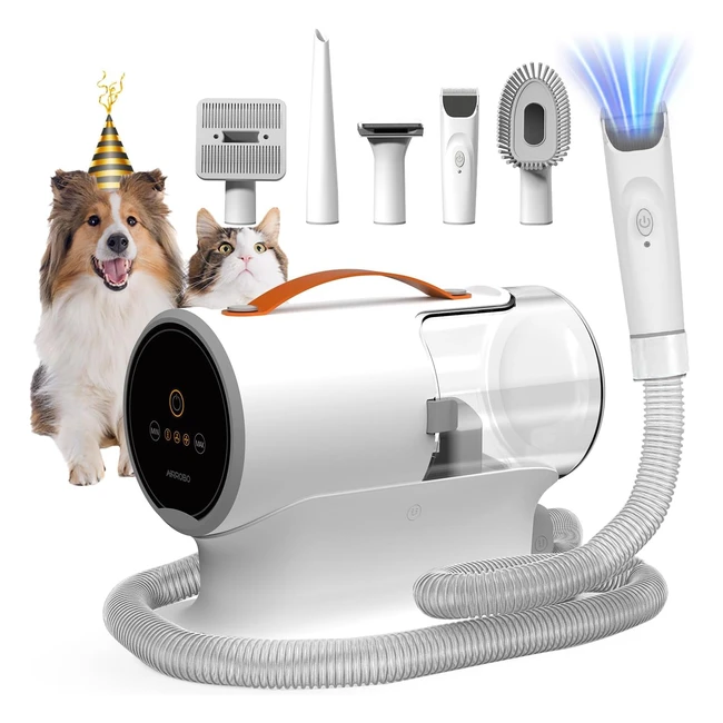 Máquina cortapelo profesional para perros Airrobo PG100 con aspirador - Cortapelos para perros que aspira el 99% del pelo - Bajo ruido - Incluye 5 herramientas de aseo