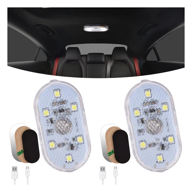 URAQT Car Interior Lighting - 2pcs 150mAh LED Car Interior Lighting with OnOff 