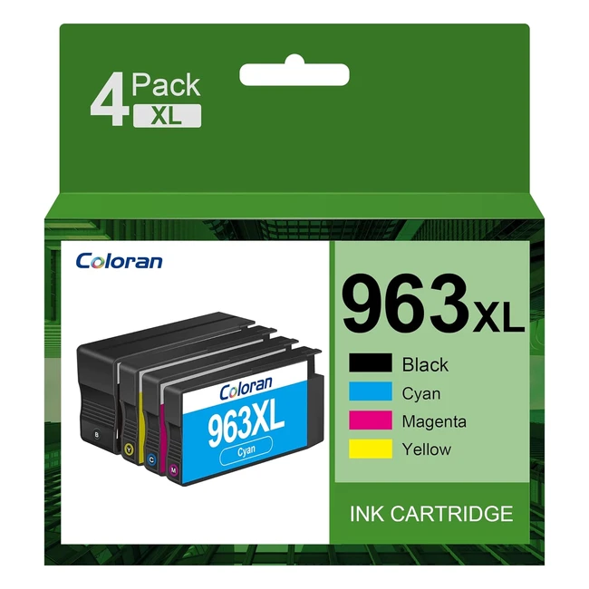 Coloran 963XL Cartouches d'encre Remplacement pour HP OfficeJet Pro 9010-9025 - Pack de 4
