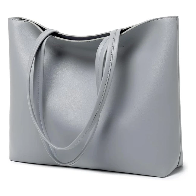 Meegirl Ladies Tote Bags - Simple PU Leather Handbags for Work School and Shop