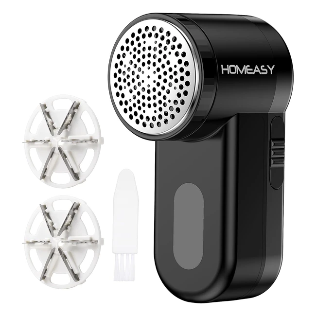 Homeasy Fabric Shaver - Portable Lint Remover with 3 Blades - Adjustable 2 Speeds - Black