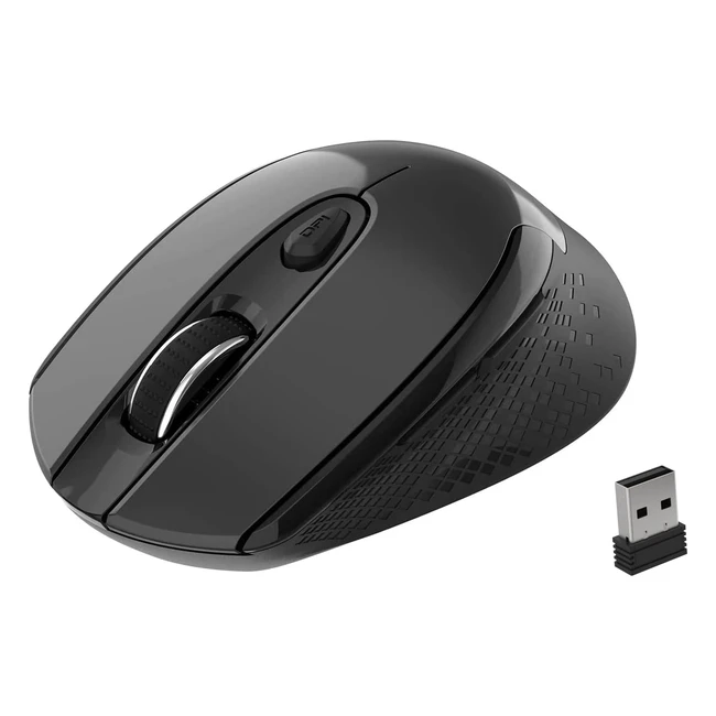 Ergonomic Wireless Mouse for Laptop - 6 Buttons, 3 Adjustable Levels - Silent & Symmetrical Design