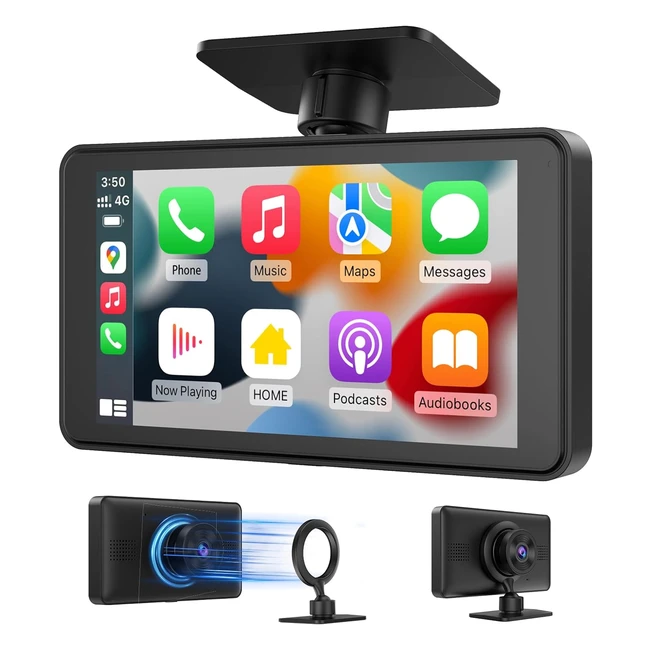 Portable Car Stereo with Dashcam - MagKeep CL518 Upgraded - Wireless Apple CarPlay & Android Auto - Auto-Dimming - Bluetooth - Navigation