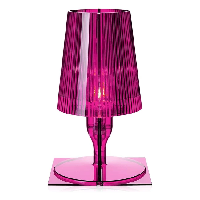 Lampe de table Kartell Take rose - Design Ferruccio Laviani - Réf. 2003 - Matériau polycarbonate - Dimensions 19x31 cm