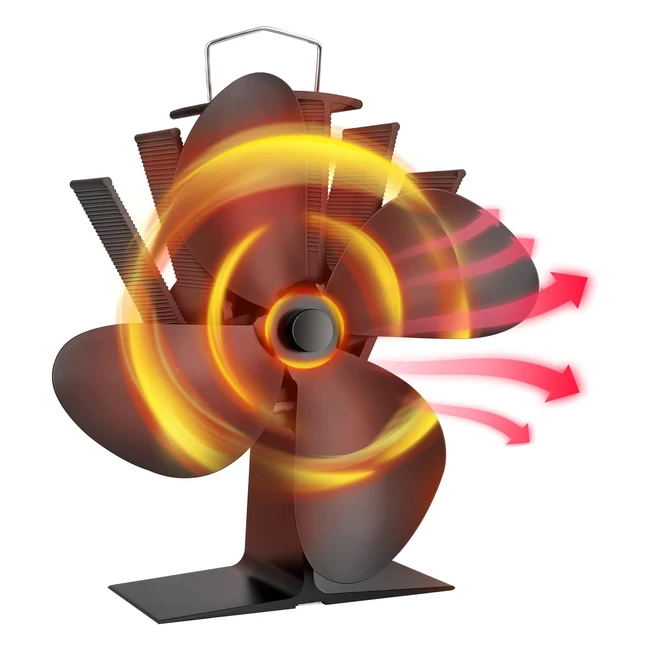 Ventilateur poêle bois granulés 4 pales - Chauffage silencieux sans électricité